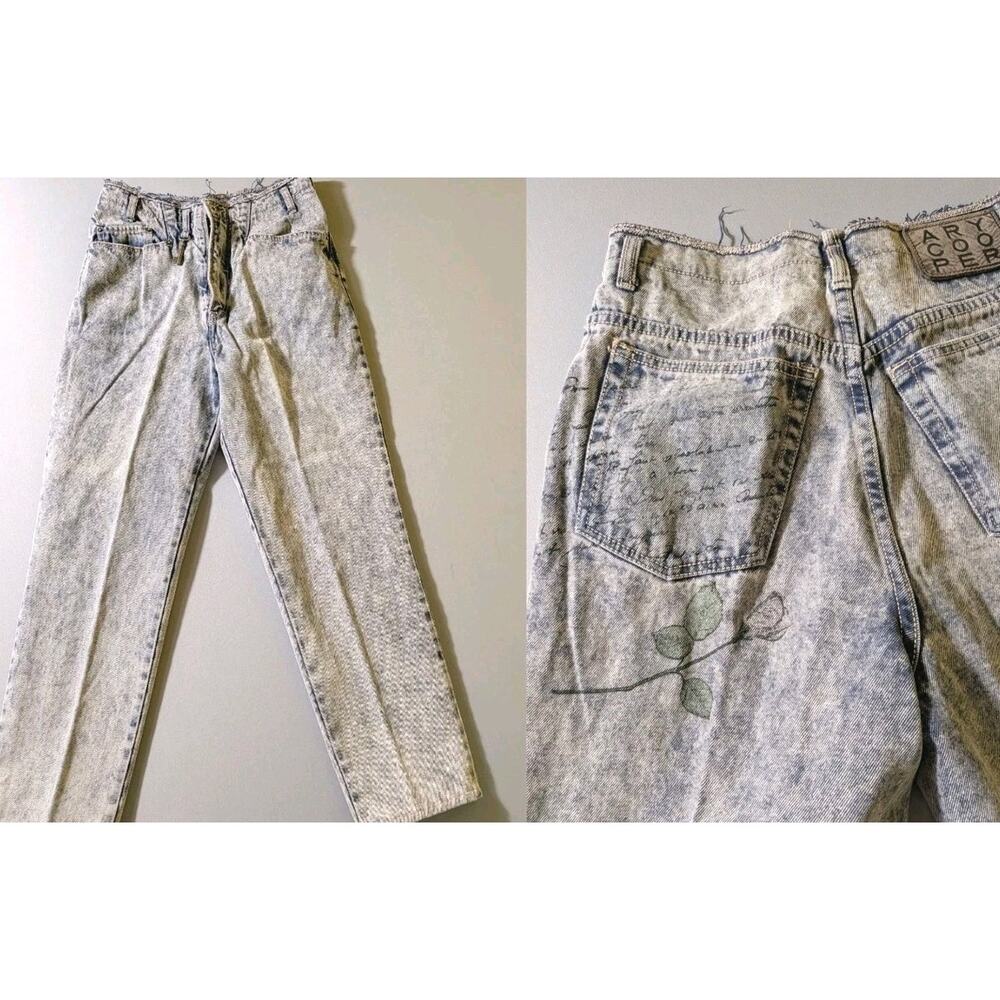 Vintage Ary Cooper Acid Wash Mom Jeans High Rise Tapered Leg 90s Y2k Appx 8
